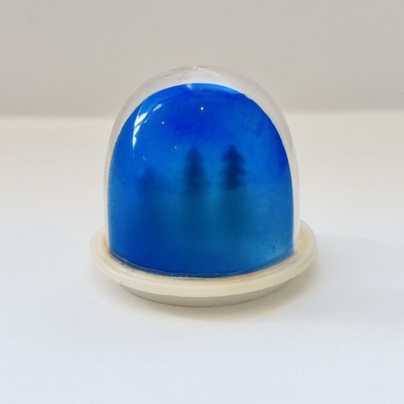 Vtg Christmas Plastic Snow Globe Flocked Santa Reindeer Candy Holder Retro MCM - Picture 9 of 12